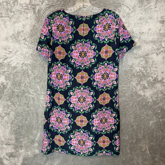 J.Crew Women Colorful Floral Geometric Mandala Chiffon Mini Shift Dress 6 - Picture 2 of 10